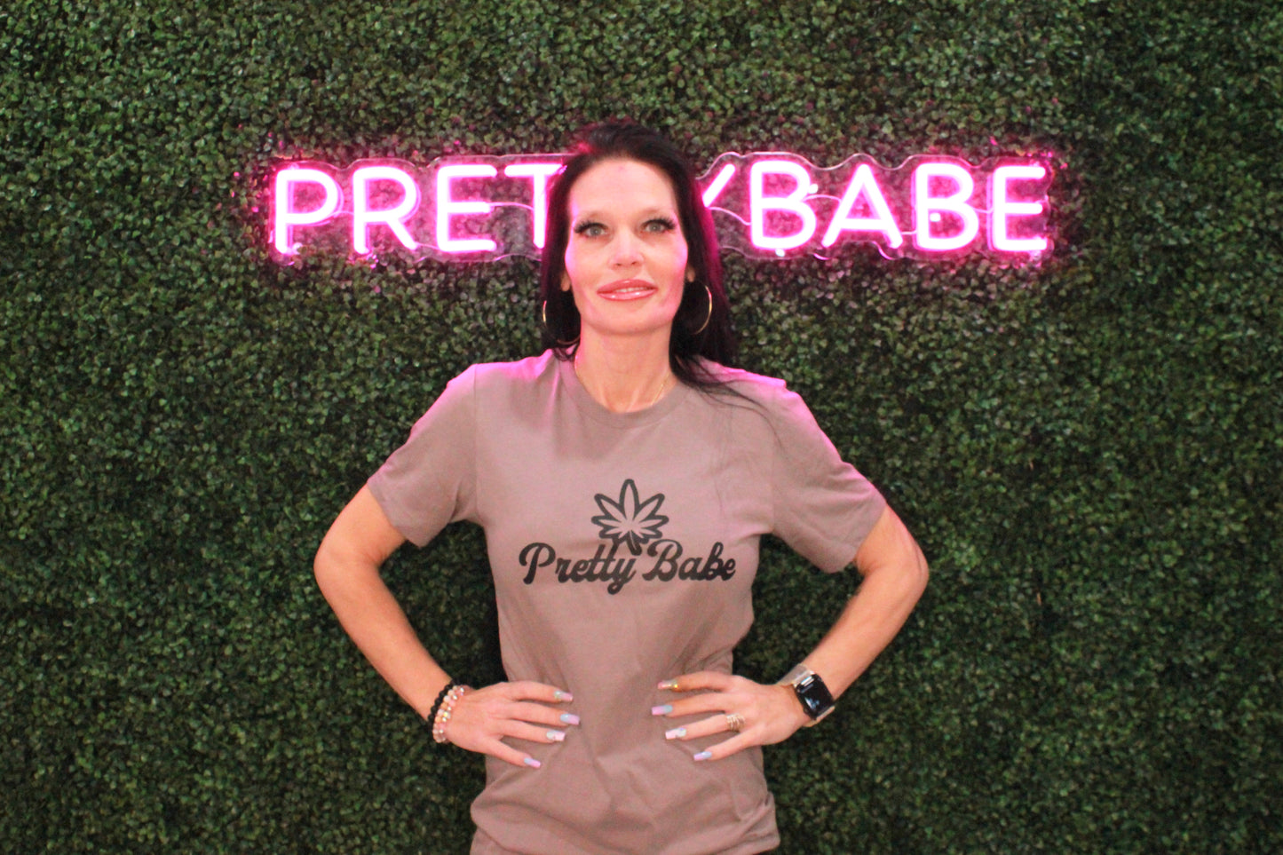 Khaki Grey PrettyBabe T Shirt