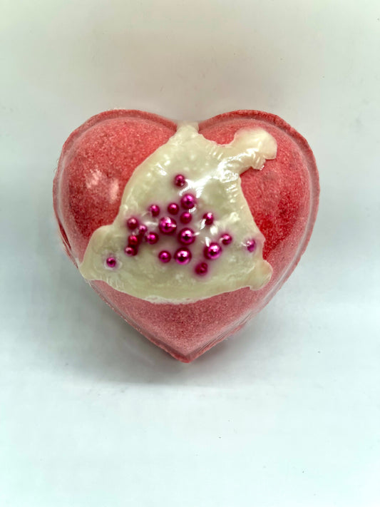 Botanical Razz-Berry Heart Bath Bomb