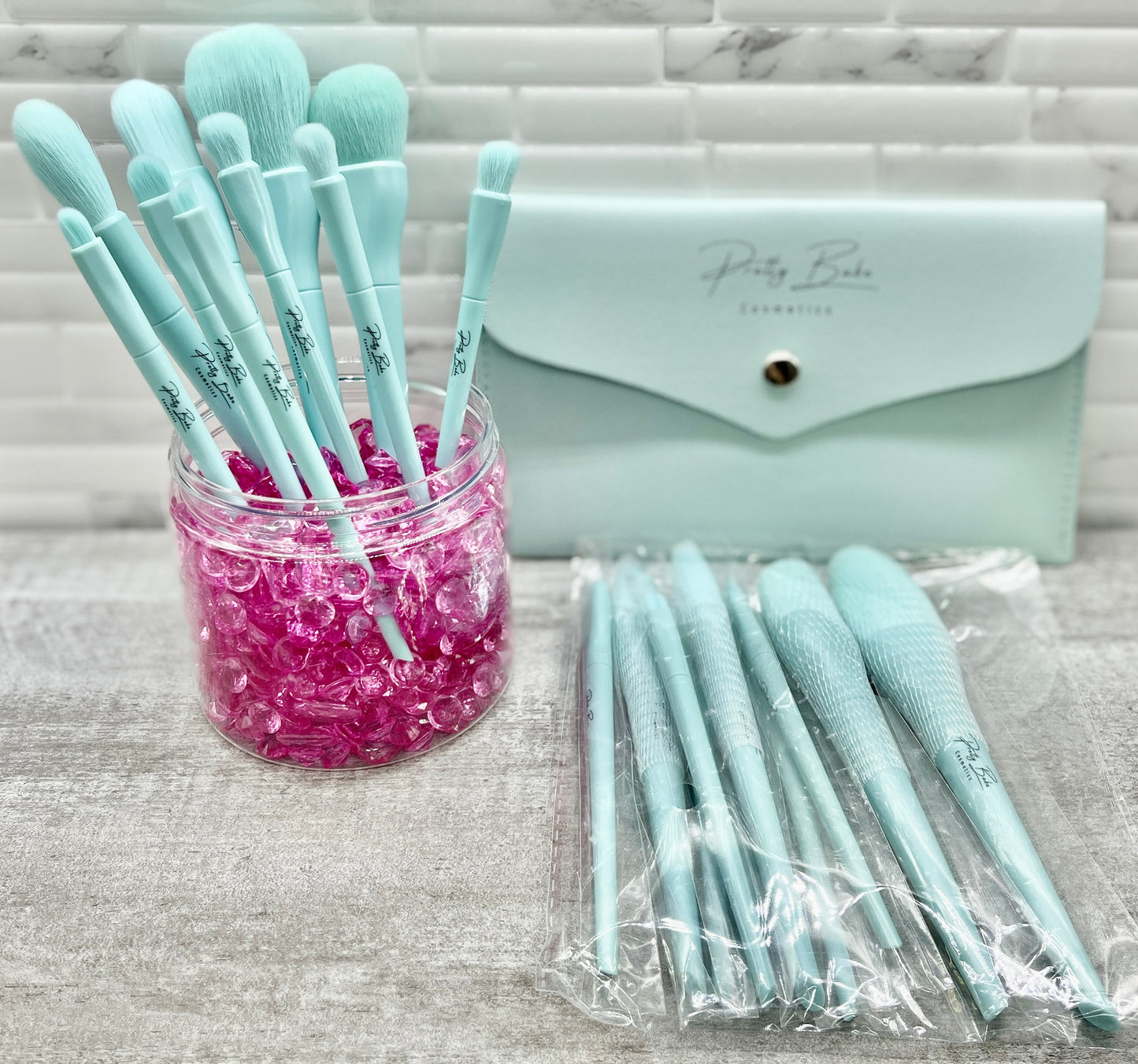 Premium Luxury Makeup Brush Set BABY BLUE
